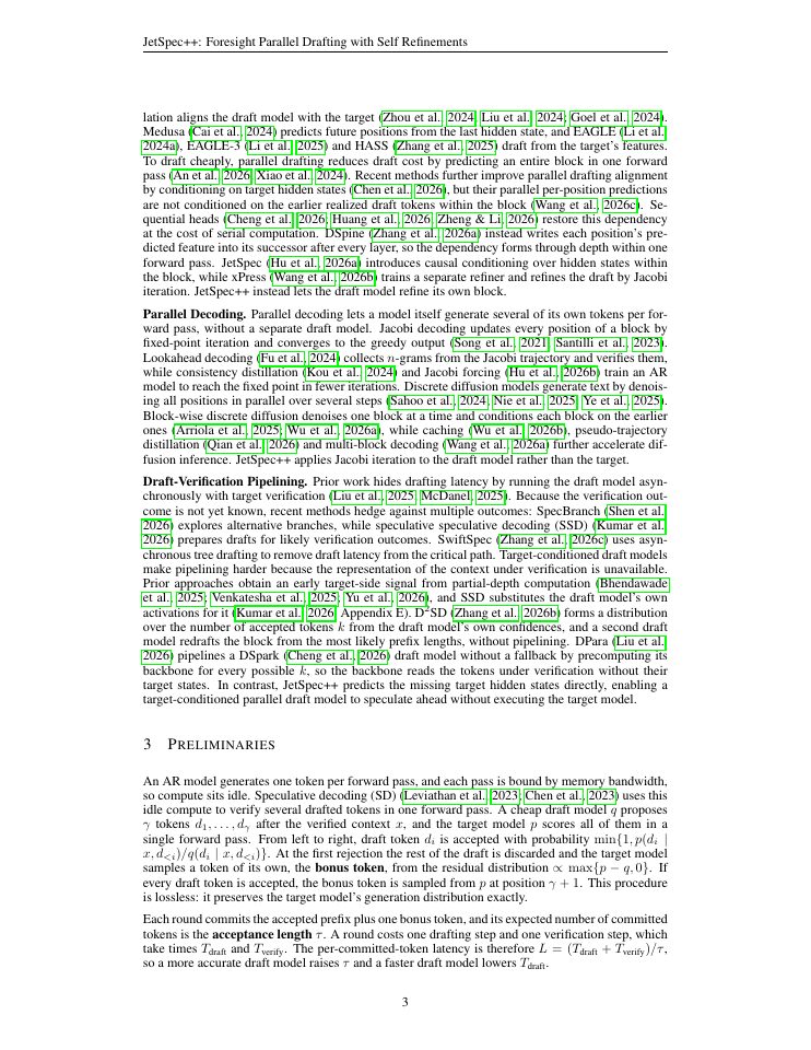 Page 3 of JetSpec++: Foresight Parallel Drafting with Self Refinements