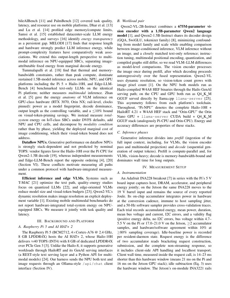 Page 2 of Seeing at the Edge: Energy Characterization of Vision-Language Model Inference on Edge Platforms