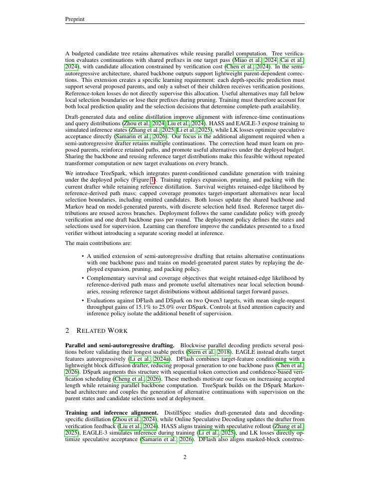 Page 2 of TreeSpark: Learning to Draft the Trees You Verify for Speculative Decoding
