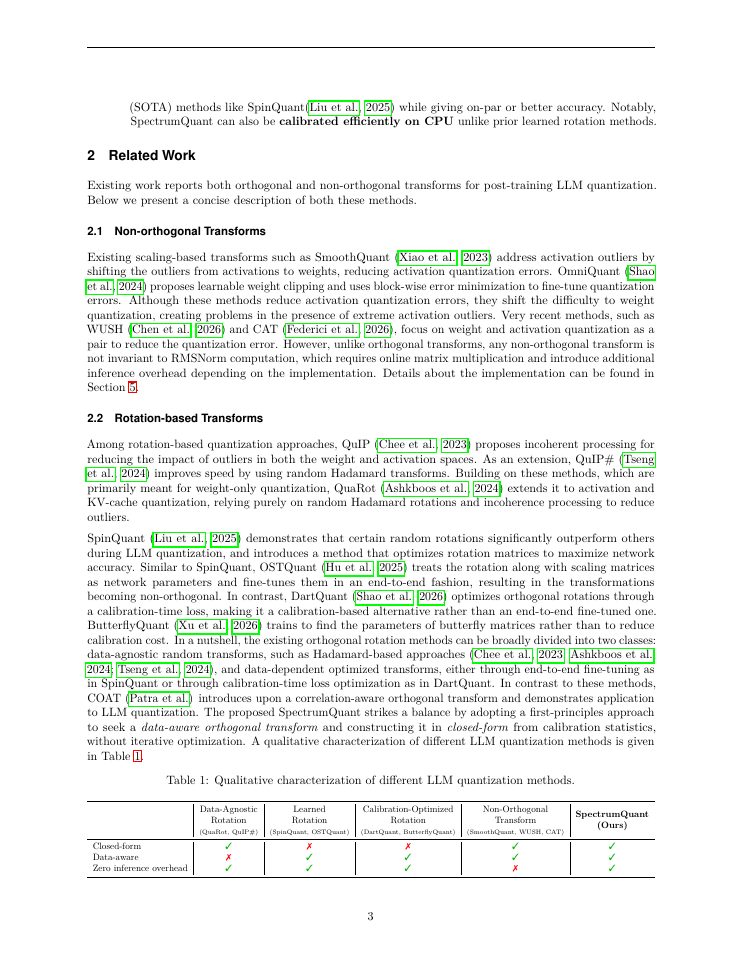 Page 3 of SpectrumQuant: Spectrum Alignment for LLM Quantization