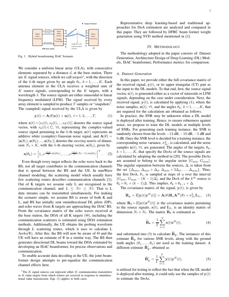 Page 3 of Comparative Evaluation of Deep-Learning based DoA Estimators for Real-Time ISAC Beamforming