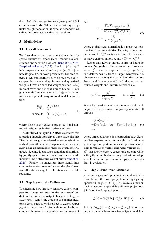 Page 3 of Beyond Expert Rankings: Contrast Calibration for Mixed-Precision MoE Quantization