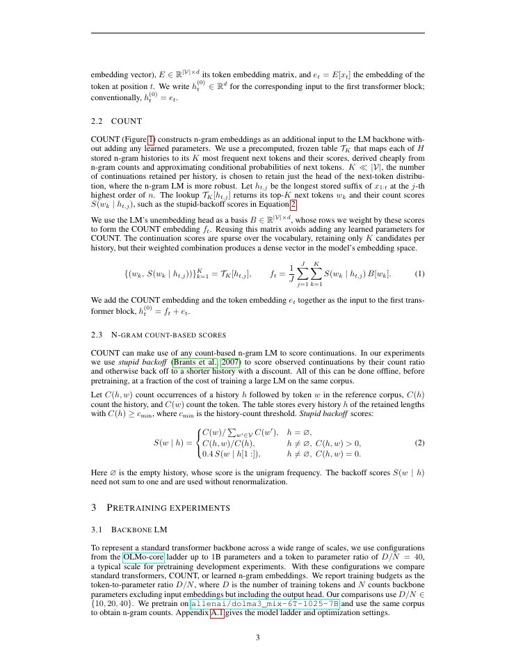 Page 3 of The COUNT: Counting N-grams Unlocks Scaling on Host Memory and Training-Free Adaptation