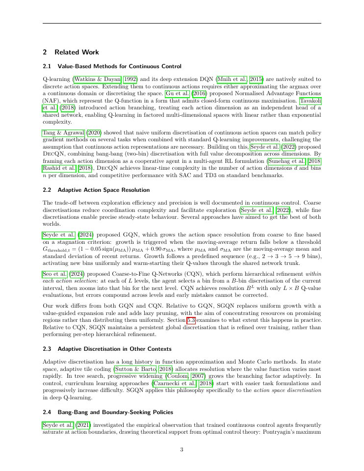 Page 3 of Selective Growing Q-Networks (SGQN): An Analysis of Adaptive Action Grids in Decoupled Q-Learning