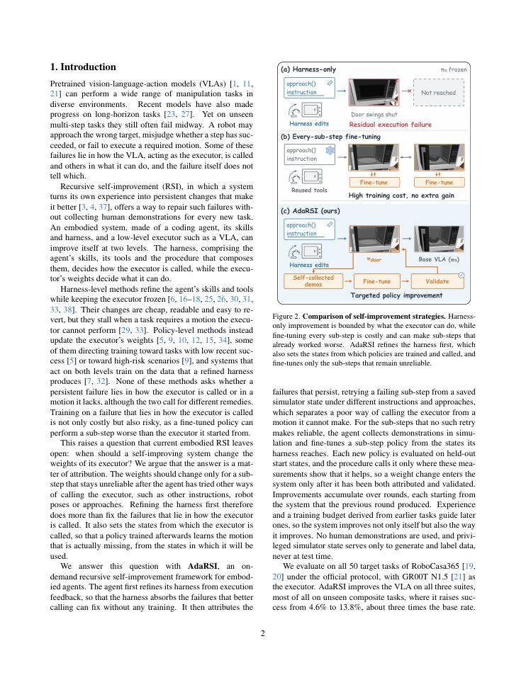 Page 2 of AdaRSI: On-Demand Recursive Self-Improvement for Embodied Agents