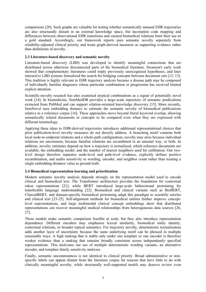 Page 3 of A Two-Level Clinical Novelty Prioritization Framework for Disease Trajectories Discovered from Longitudinal Electronic Health Records