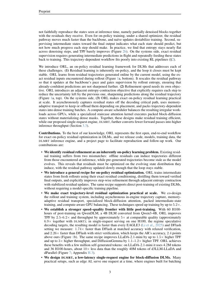 Page 3 of On-Policy Residual Learning for Diffusion Language Models