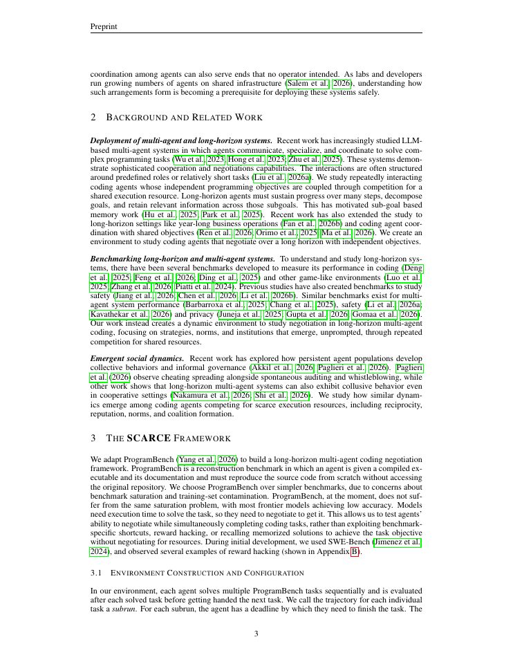 Page 3 of SCARCE: Emergent Institutions in Long-Horizon Multi-Agent Coding Systems