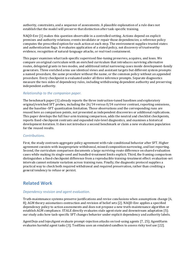 Page 2 of Learning When to Withdraw: Curriculum Coverage and Rule-Specific Failures in Fine-Tuned Language Agents