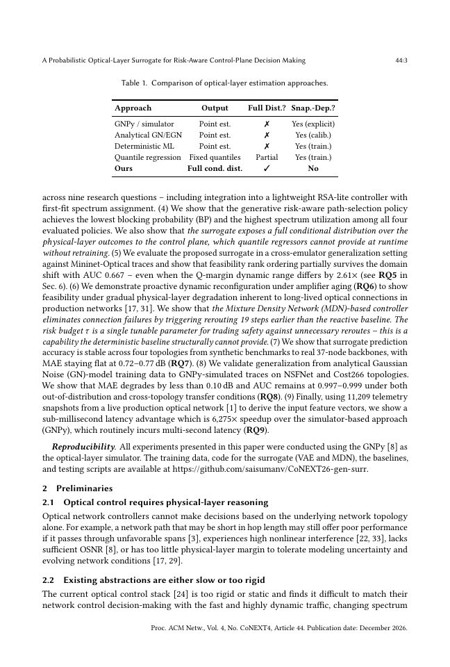 Page 3 of Probabilistic Optical-Layer Surrogate for Risk-Aware Control-Plane Decision Making