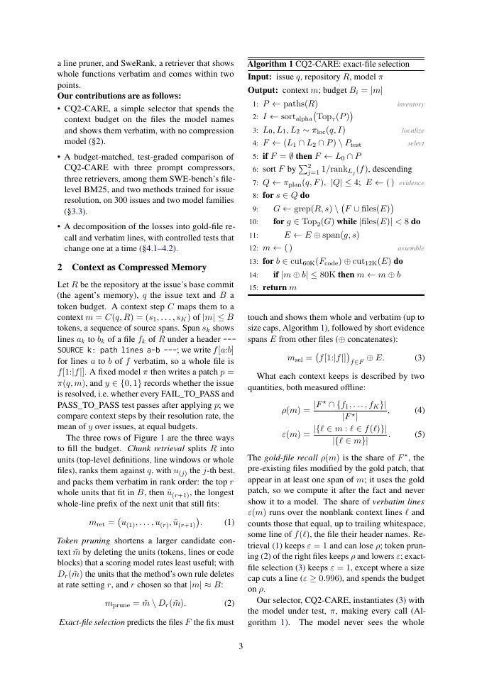 Page 3 of Skip the Compressor: Coding Agents Fix More Issues When They Pick Whole Files