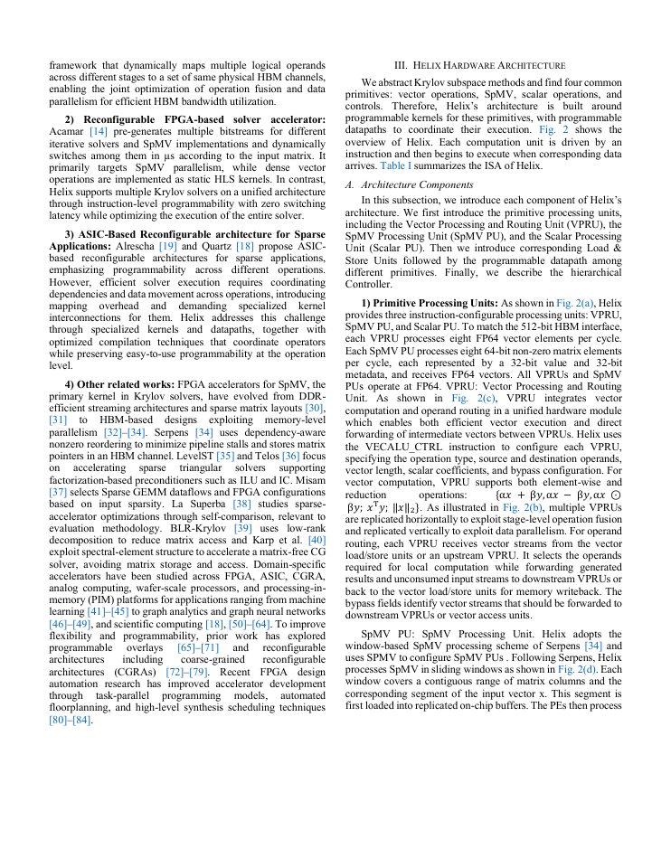 Page 3 of Helix: A Unified Programmable Accelerator for Diverse Krylov Subspace Solvers