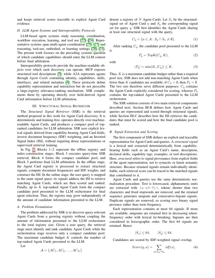 Page 3 of SSR: Structural Signal Retriever for Scalable Agent Discovery in LLM-Orchestrated Multi-Agent Systems