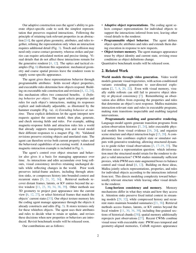 Page 2 of Mallea: Building, Steering, and Memorizing Worlds with Coding Agent