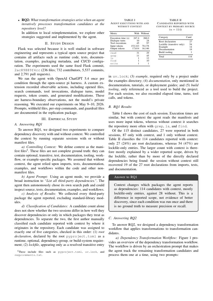 Page 2 of Agentic Dependency Transformations: Lessons from an Exploratory Case Study of Flask