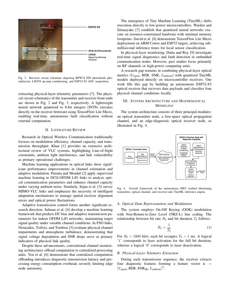 Page 2 of Fault Detection and Bit-Error Rate Diagnostics in Optical Wireless Links Using Edge-AI