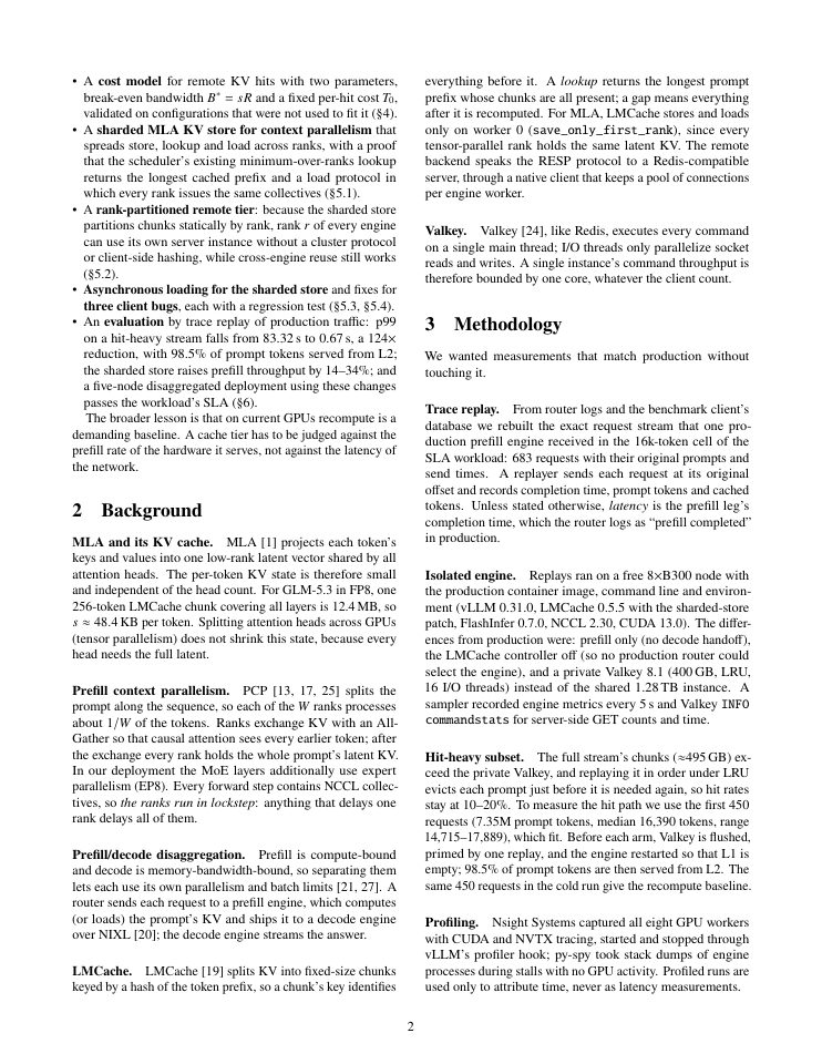 Page 2 of When the KV Cache Is Slower Than the GPU: Scaling Remote KV Tiers for Context-Parallel Prefill