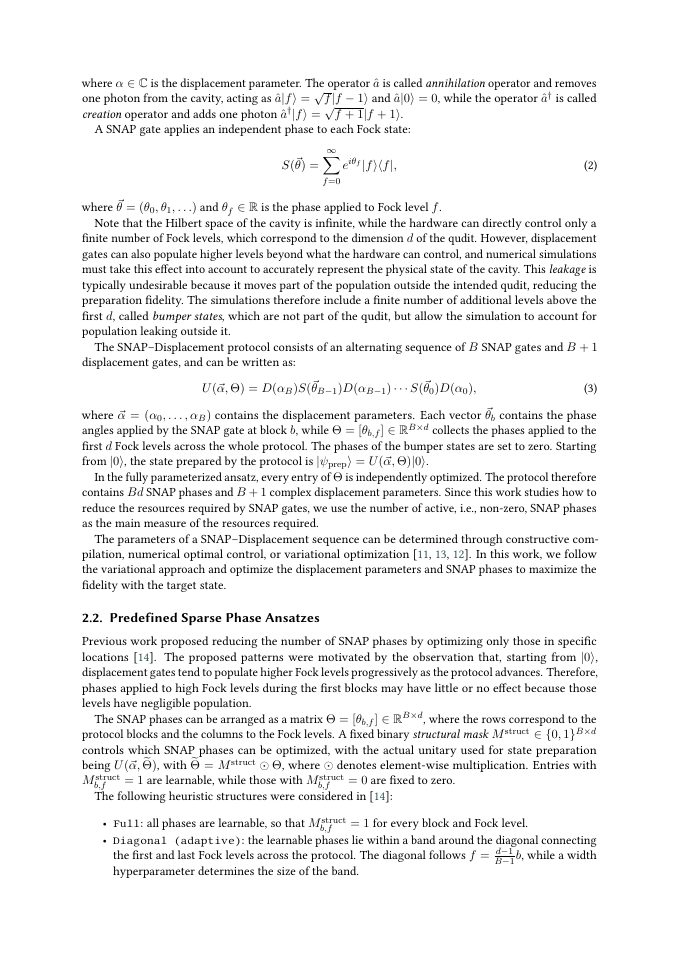 Page 3 of Reducing the Cost of Qudit State Preparation by Learning a Sparse Structure for SNAP Gates