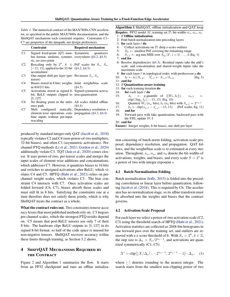 Page 3 of ShiftQAT: Quantization-Aware Training for the Numerical Contract of a Fixed-Function Edge CNN Accelerator