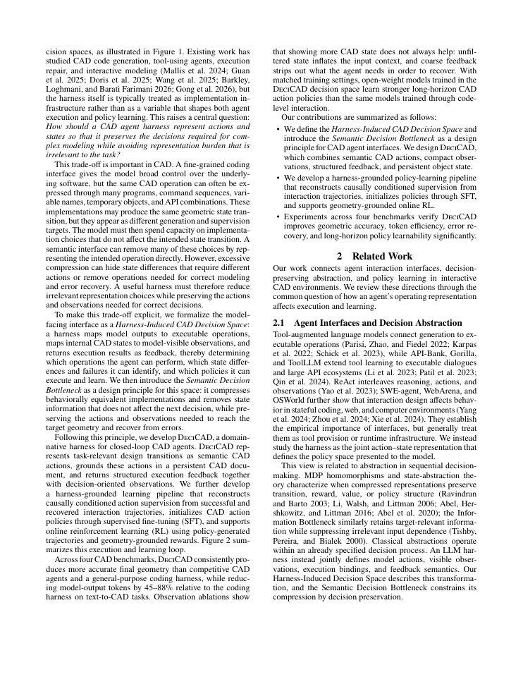 Page 2 of DeciCAD: Harness-Grounded Learning of Action Policies for CAD Agents