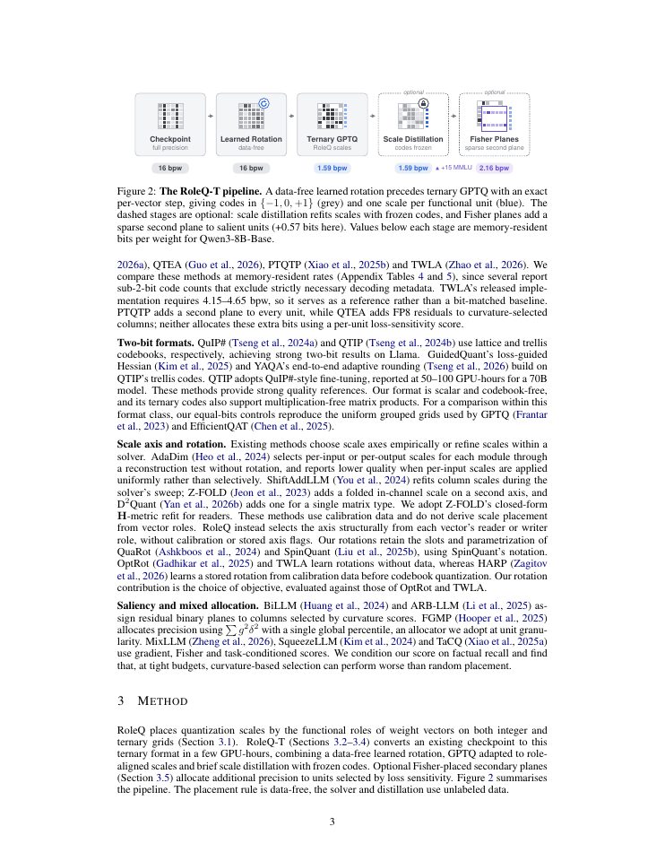 Page 3 of RoleQ: Role-Aligned Scales for Converting Language Models to Ternary