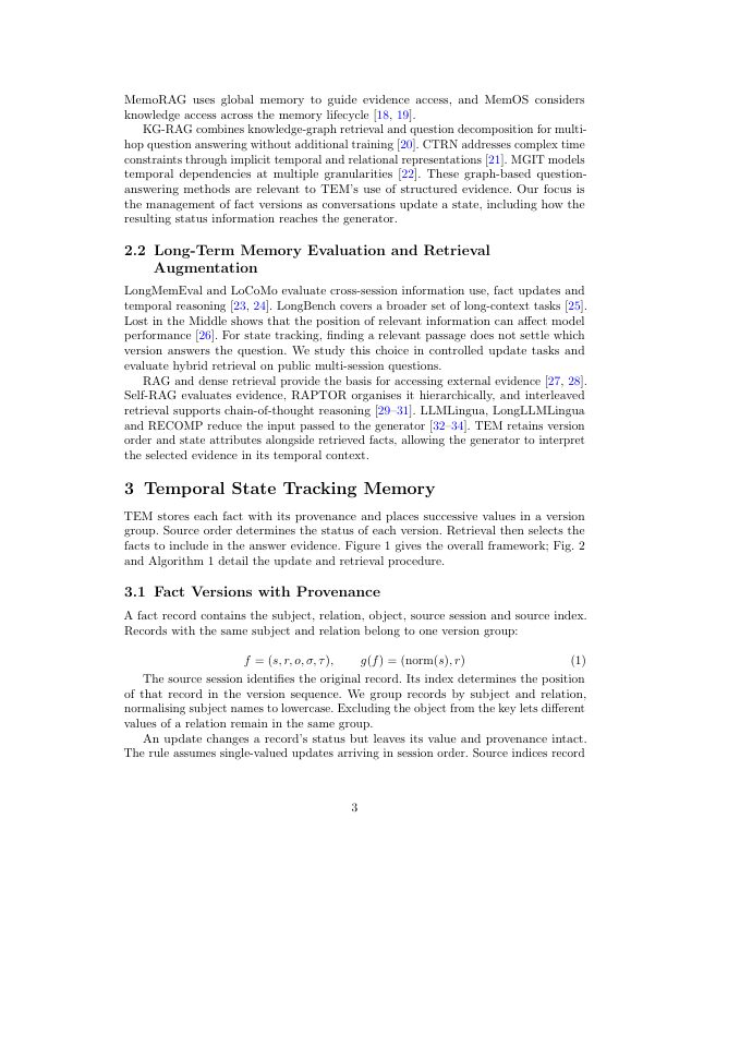 Page 3 of TEM: Temporal State Tracking Memory for Large Language Model Agents