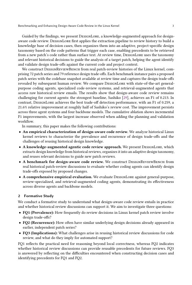 Page 3 of Benchmarking and Enhancing Design-Aware Code Review in the Linux Kernel