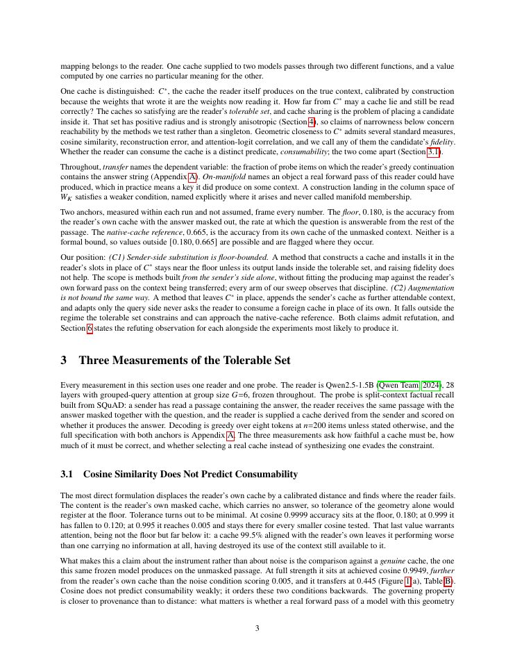 Page 3 of Close Enough is Nowhere Near: Fidelity-Consumability Decoupling in KV Caches