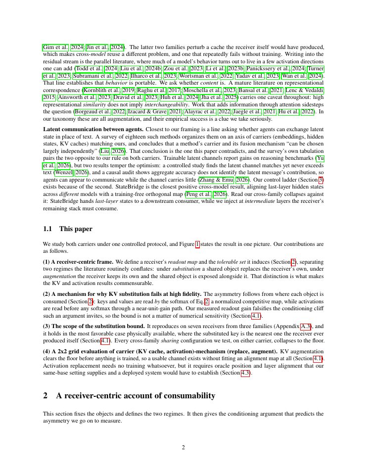 Page 2 of Augment the Cache, Replace the Activation: A 2x2 Study of Internal-State Sharing