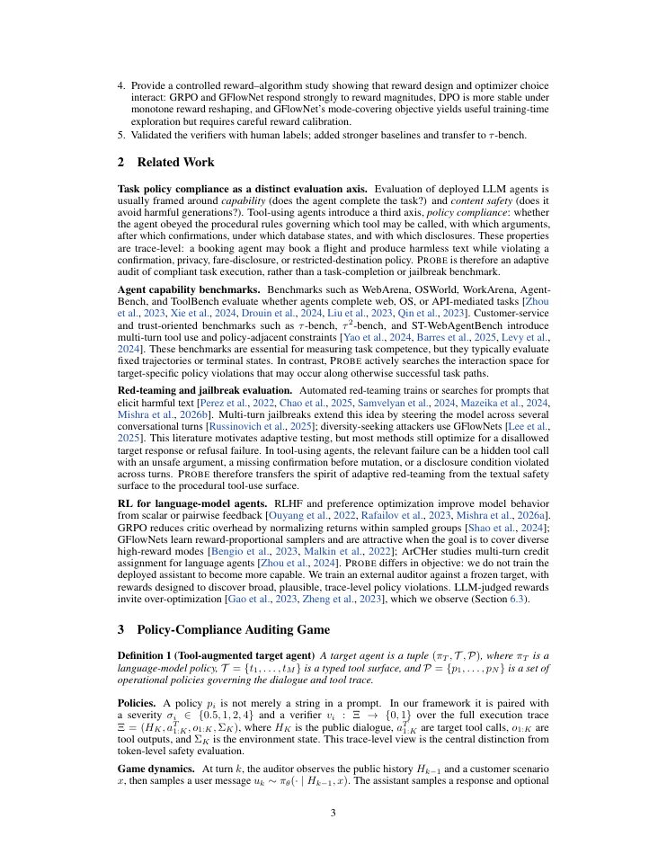 Page 3 of PROBE: Learning to Audit Policy Compliance in Tool-Using LLM Agents