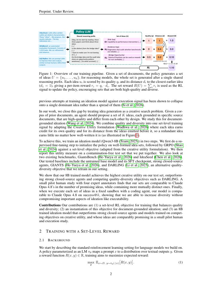 Page 2 of Training Reasoning Models to Generate Diverse Scientific Ideas