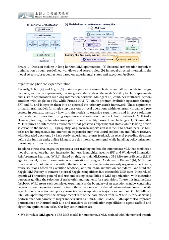 Page 2 of MLExpert: Towards a Generalist Agentic Model for Autonomous Machine Learning Engineering