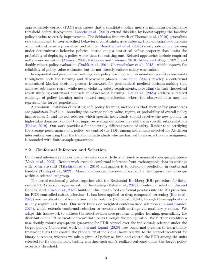Page 3 of Conformal Policy Selection: When to Deploy AI Decisions for Targeted Intervention