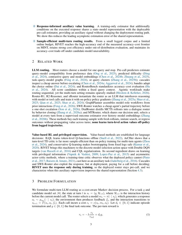 Page 3 of Response-Informed Value Estimation for Cost-Aware Multi-Turn LLM Routing
