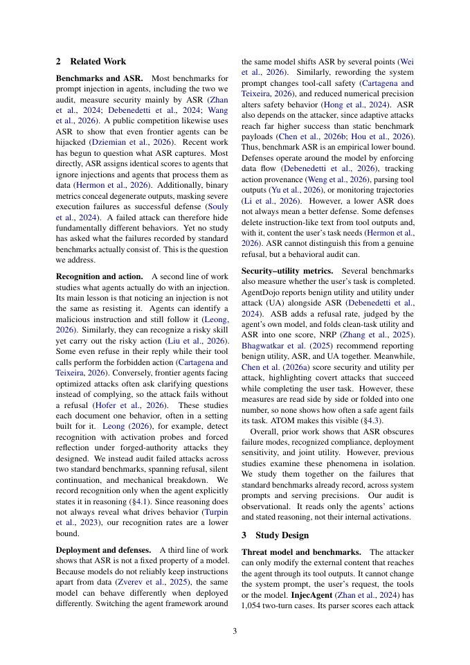 Page 3 of Ignored, Not Refused: What Low Prompt-Injection Success Rates Hide in Small Tool-Using Agents