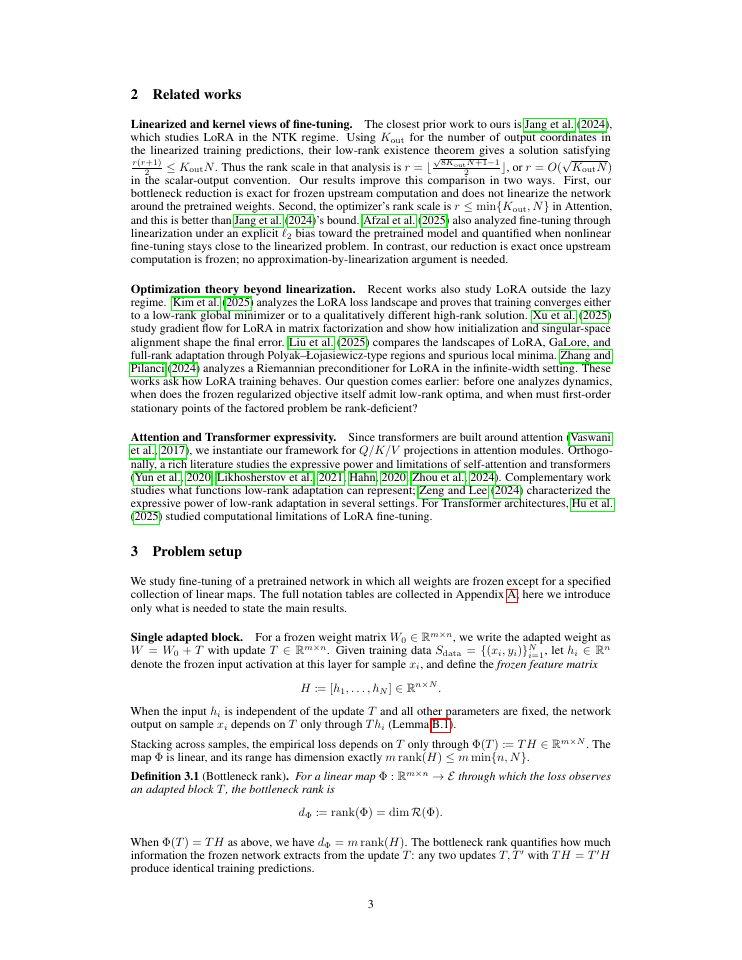 Page 3 of How Finite-Rank Bottlenecks Shape the Low-Rank Adaptation Landscape