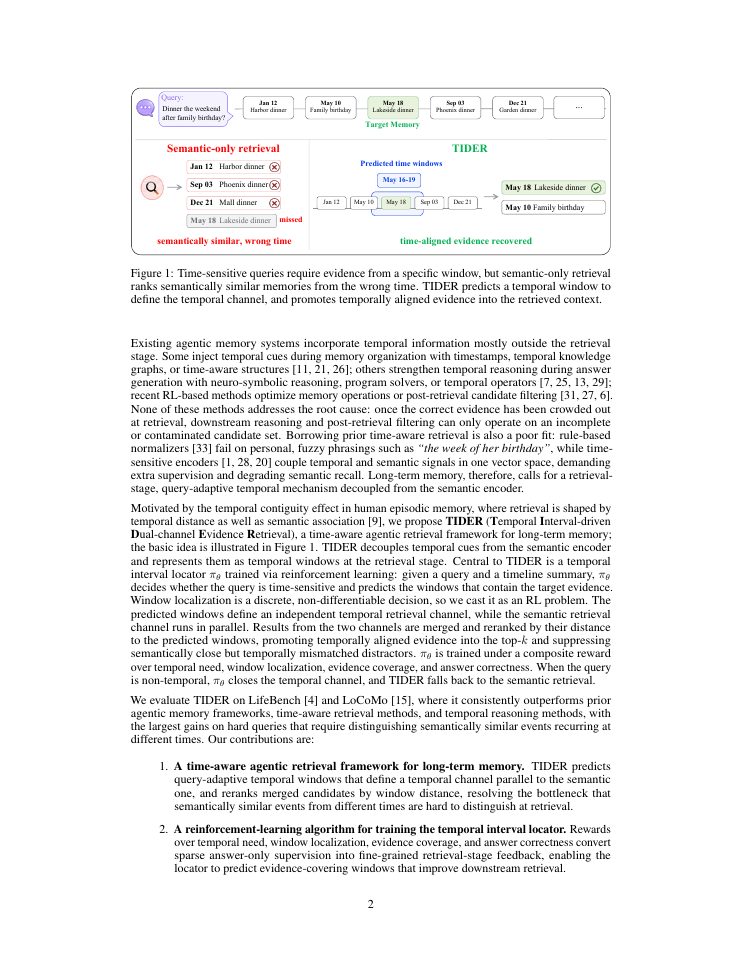 Page 2 of RL-Guided Temporal Localization for Dual-Channel Retrieval in Long-Horizon Agent Memory