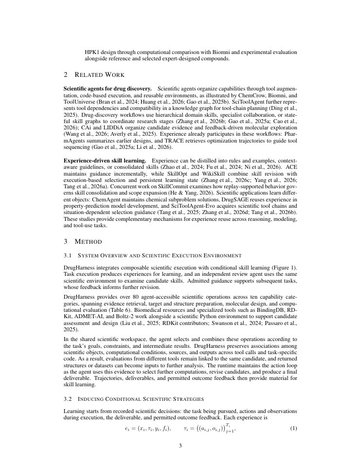 Page 3 of DrugHarness: An Evolvable Agent Harness for Computational Drug Discovery