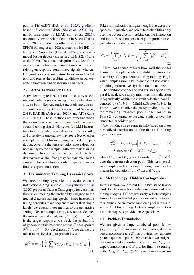 Page 3 of Hidden Cartographer: Hidden State Guided Data Selection for Dual Budgeted Instruction Tuning