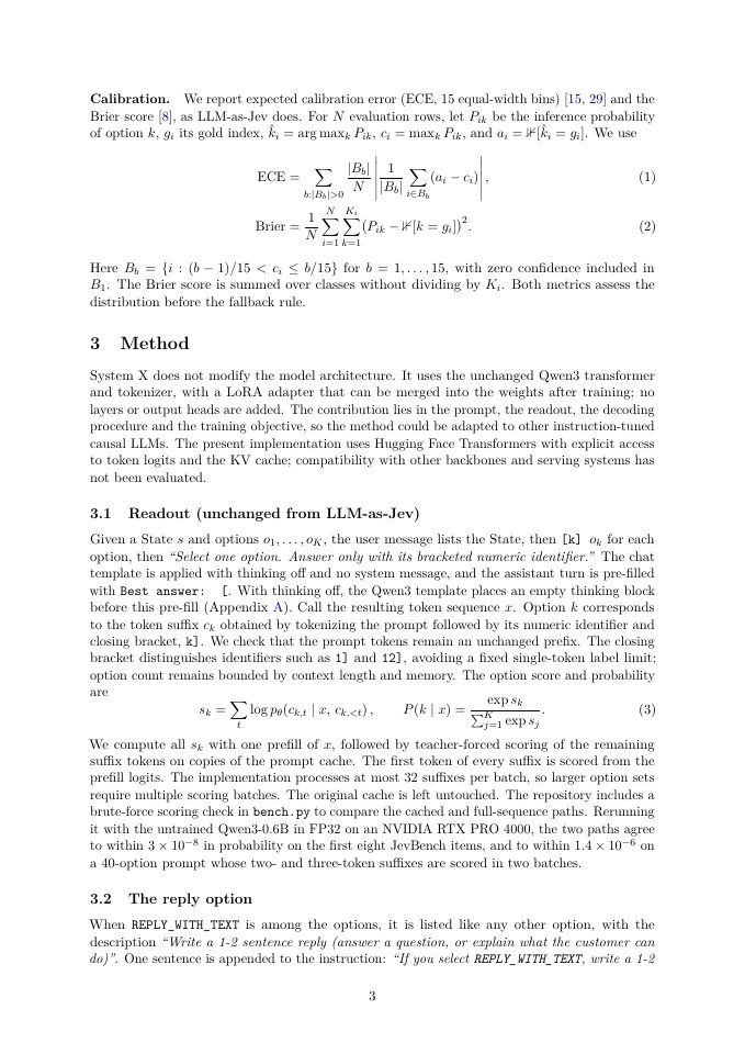 Page 3 of System X: An LLM Decision Model That Replies from Its Own KV Cache