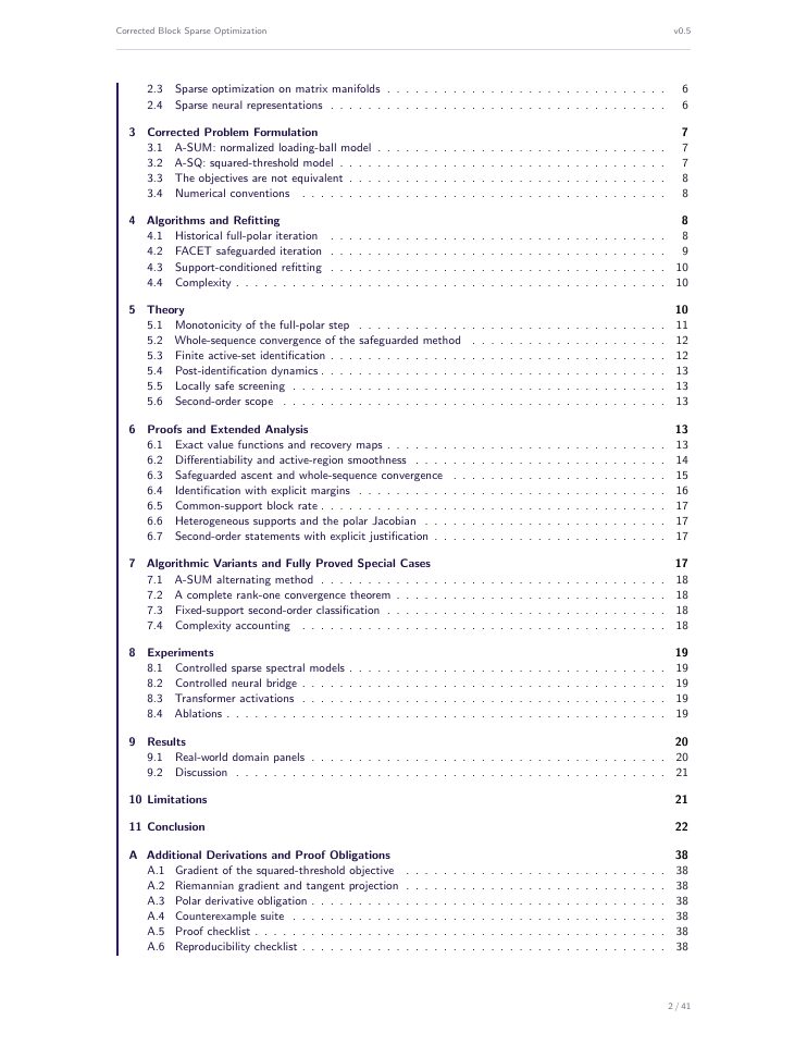 Page 2 of Corrected Block Sparse Spectral Optimization: Exact Models, Finite Identification, and Local Dynamics