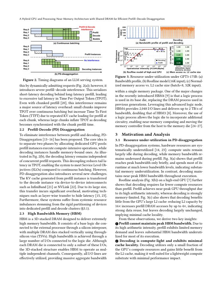 Page 3 of A Hybrid GPU and Processing-Near-Memory Architecture with Shared DRAM for Efficient Prefill-Decode Disaggregation