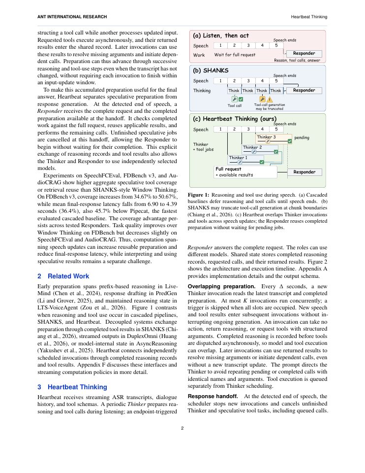 Page 2 of Heartbeat Thinking: Speculative Reasoning and Tool Execution While Listening in Realtime Voice Agents