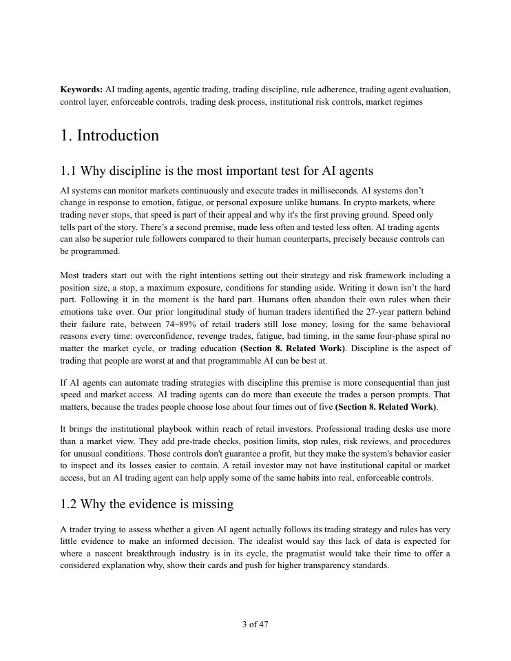 Page 3 of The Control Layer Behind Rule-Following Agents Trading Across Market Conditions