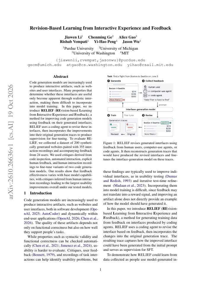 First page of Revision-Based Learning from Interactive Experience and Feedback