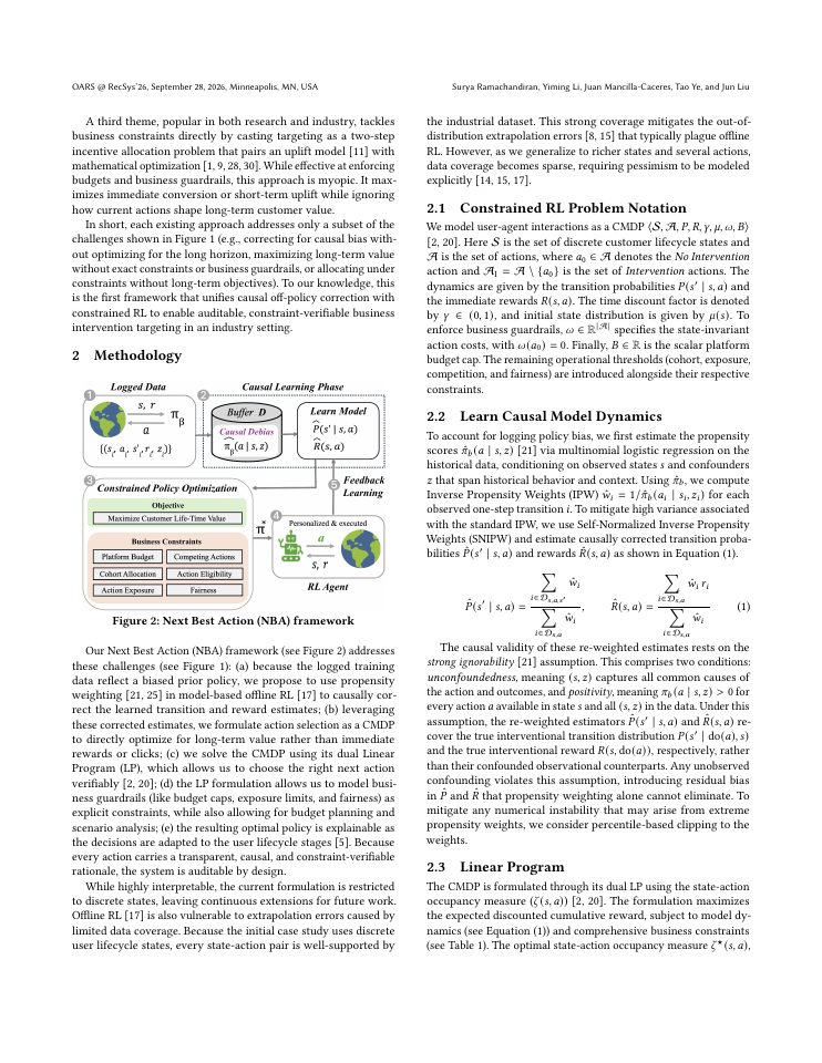 Page 2 of Next Best Action: Causal Constrained Offline RL for Business Action Targeting