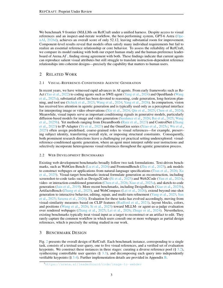 Page 3 of RefCraft: Benchmarking Visual-Reference-Conditioned Agentic Generation through Web Development