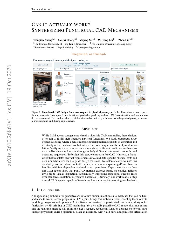 First page of Can It Actually Work? Synthesizing Functional CAD Mechanisms