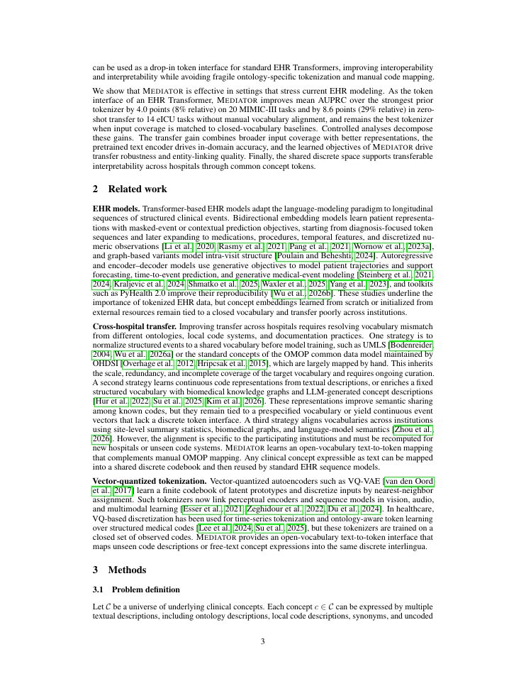 Page 3 of Discrete Neural Interlingua for Ontology-Agnostic EHR Modeling