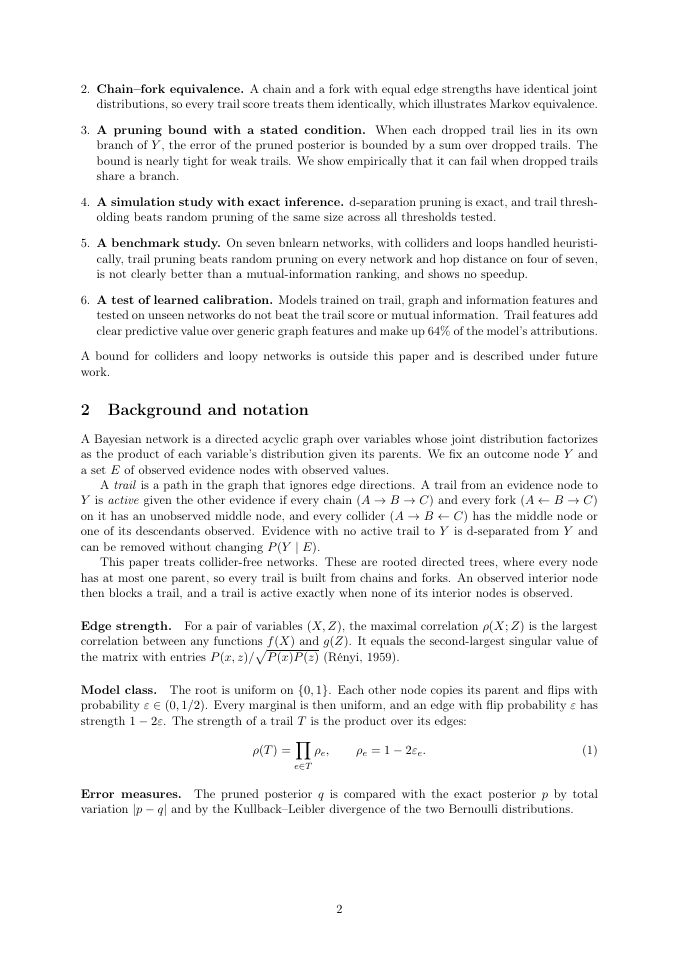 Page 2 of Trail-Weighted Influence Scores for Approximate Outcome Prediction in Bayesian Networks